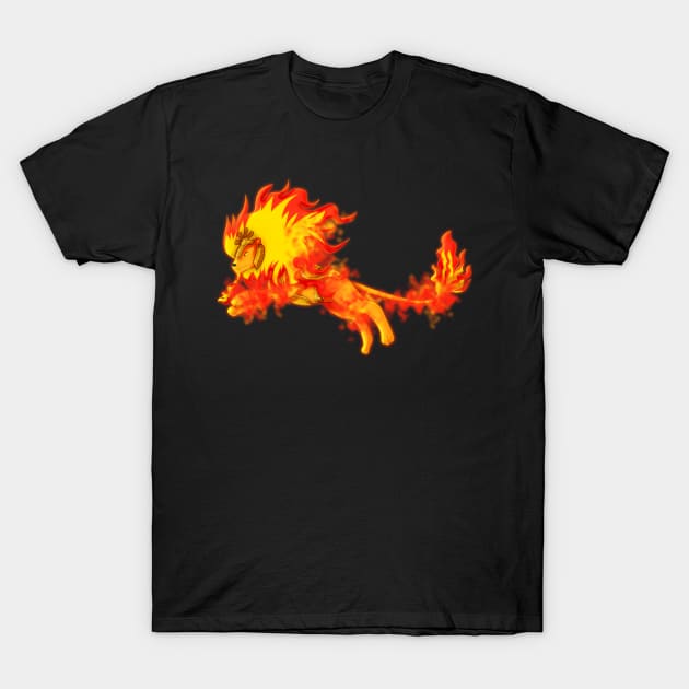Fire Lion T-Shirt by jotakaanimation
